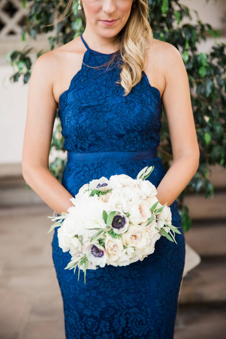 bridesmaid in blue