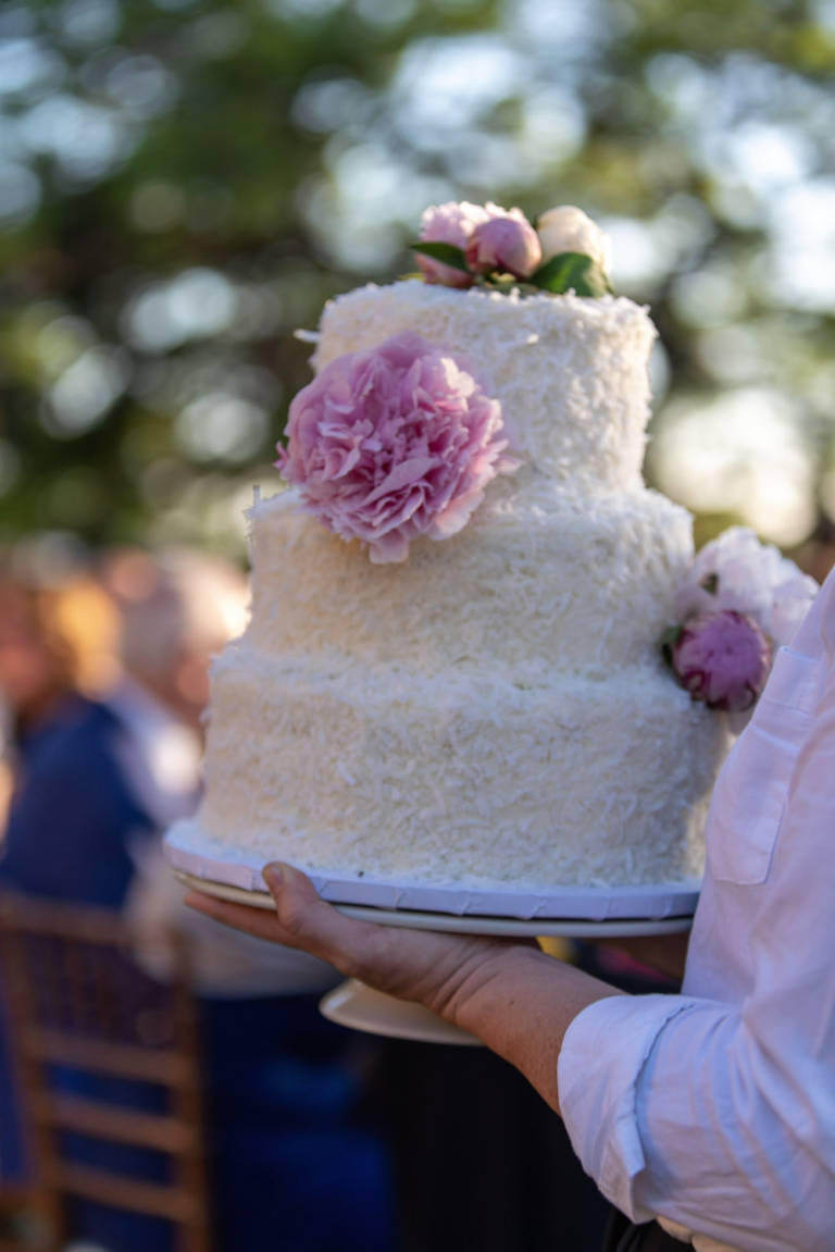wedding cake with coconut