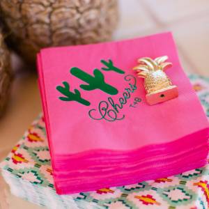 desert wedding theme cocktail napkin